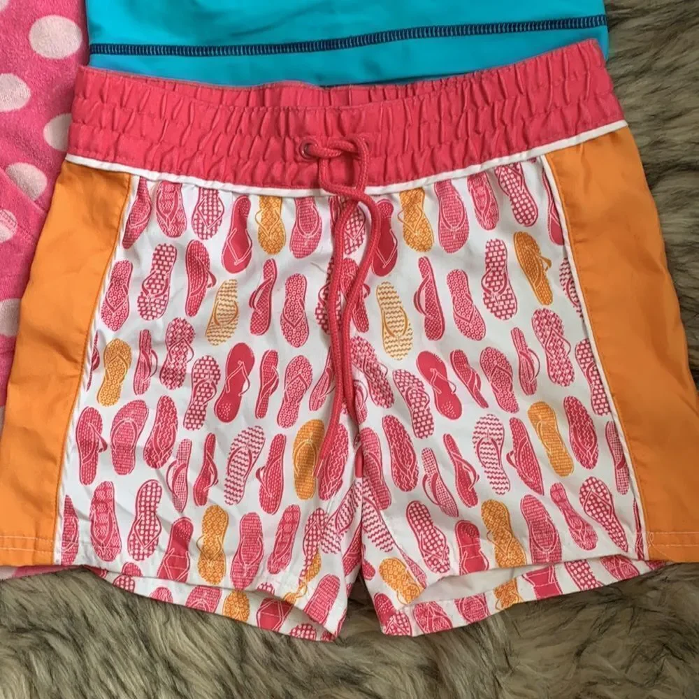 Old Navy Girl’s Swimsuit Swimwear Rash Guard Board Shorts Cover-up Set 5